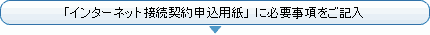 「インターネット接続契約申込用紙」 に必要事項をご記入